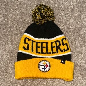 47 Brand Steelers Pom Beanie - Black and Yellow
